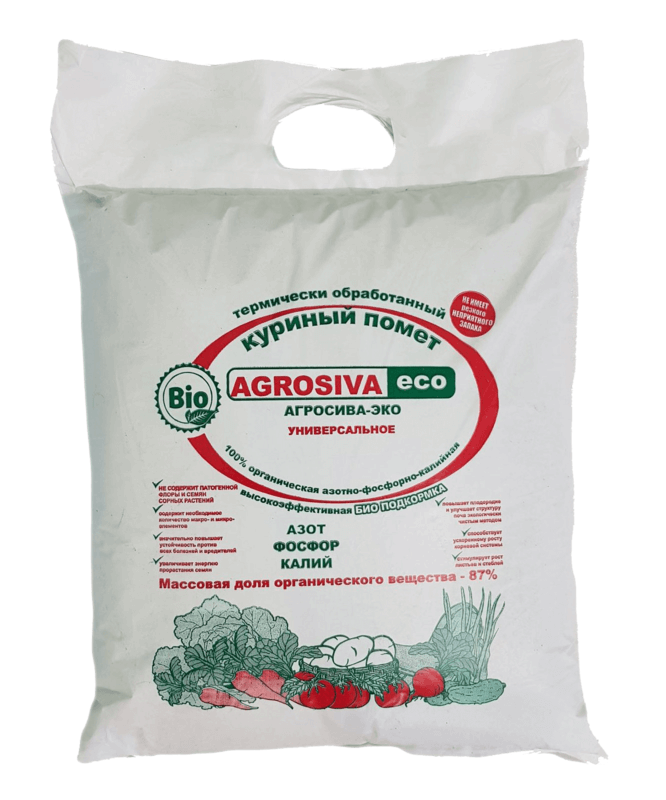 Chicken manure fertilizer AGROSIVA-ECO 5l, 12l